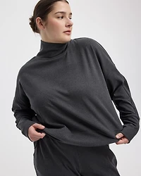 Long-Sleeve Mock-Neck Pullover