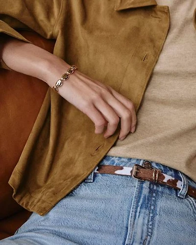 Skinny Faux Cow Skin Belt