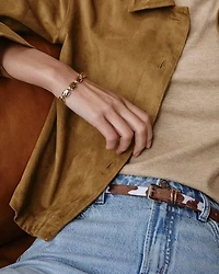 Skinny Faux Cow Skin Belt