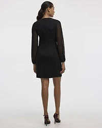 Long-Sleeve Bodycon Mini Dress with Rhinestones