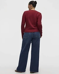 Long-Sleeve Crew-Neck Cardigan