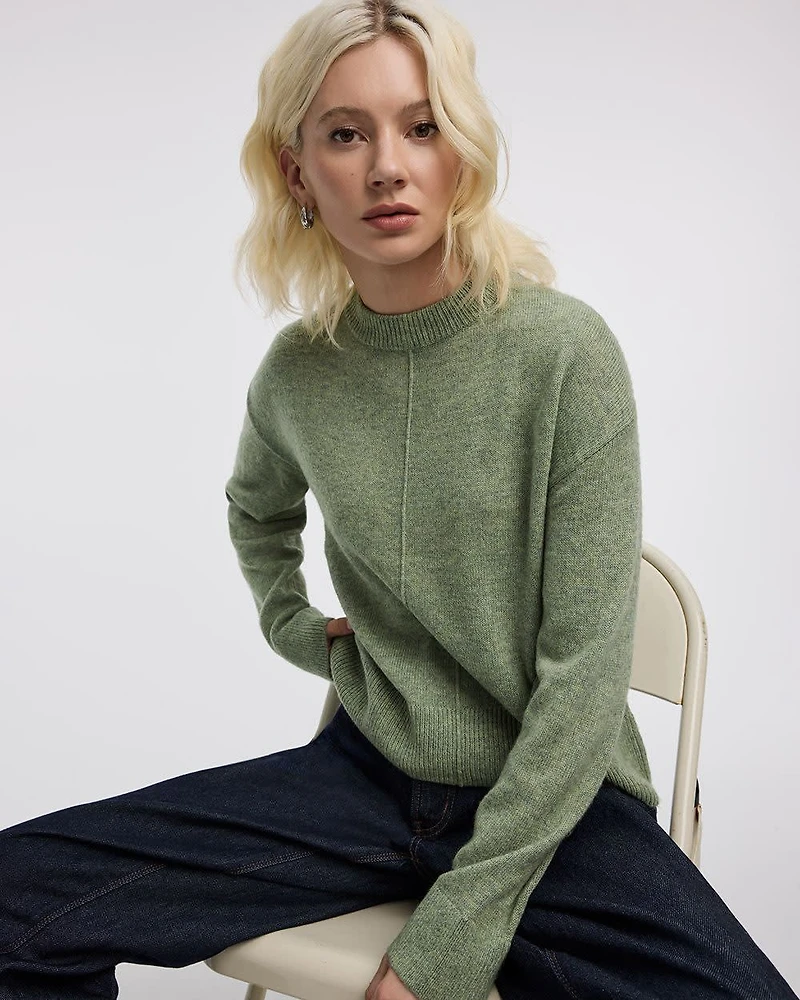 Cashmere-Blend Crew-Neck Pullover