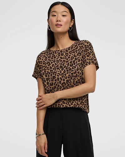 Short-Dolman-Sleeve Boat-Neck T-Shirt