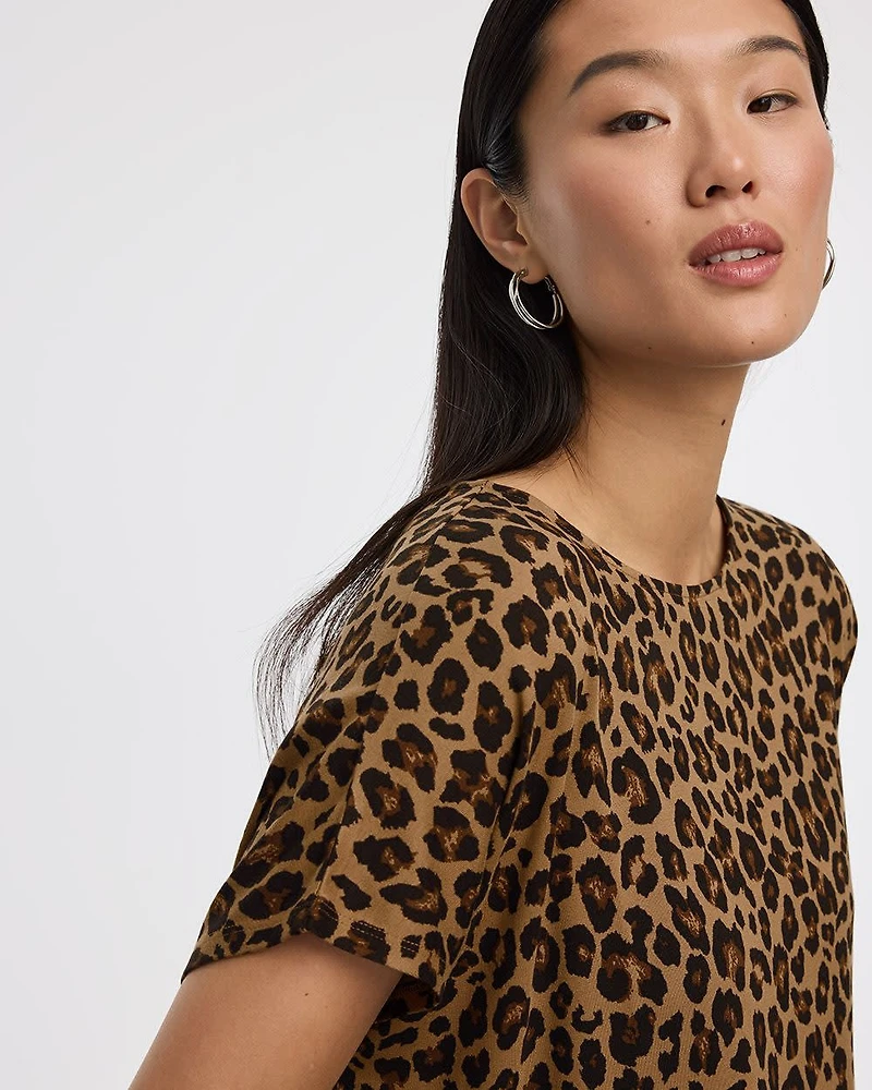 Short-Dolman-Sleeve Boat-Neck T-Shirt