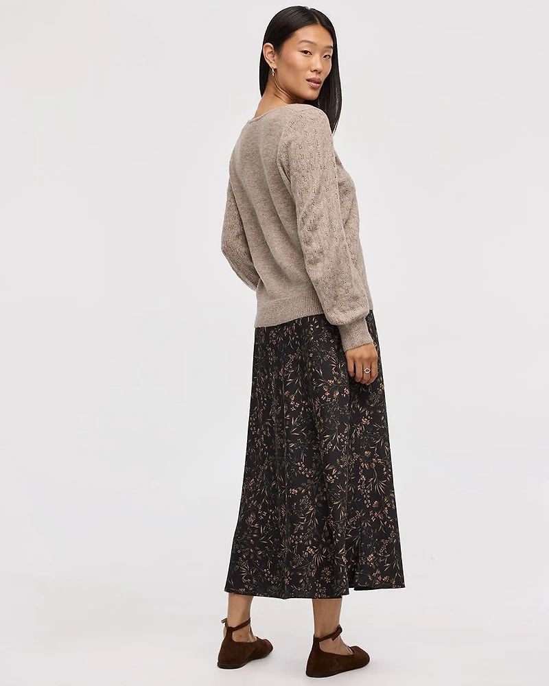 Long-Balloon-Sleeve V-Neck PlushSoft Sweater