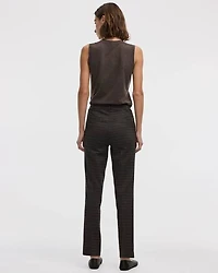 Straight-Leg High-Rise Plaid Pants