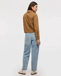 Cropped Faux-Suede Jacket