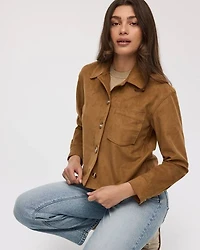 Cropped Faux-Suede Jacket