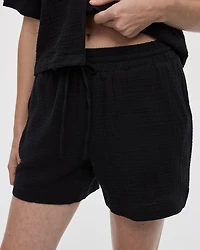 Waffled Cotton Shorts