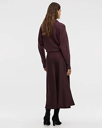 Satin A-Line Midi Skirt