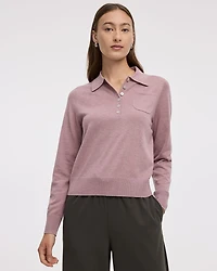 Long-Sleeve Wool-Blend Polo