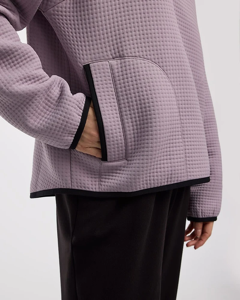 Pull à manches longues et col montant demi-zip