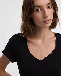 V-Neck Ribbed T-Shirt