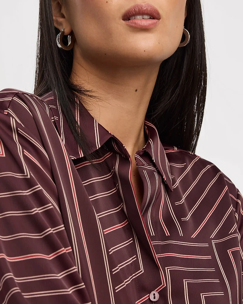 Chemise en satin à manches longues