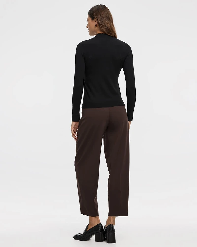 Long-Sleeve Mock-Neck Pullover