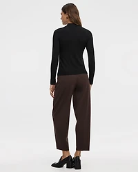 Long-Sleeve Mock-Neck Pullover