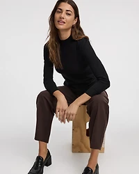 Long-Sleeve Mock-Neck Pullover