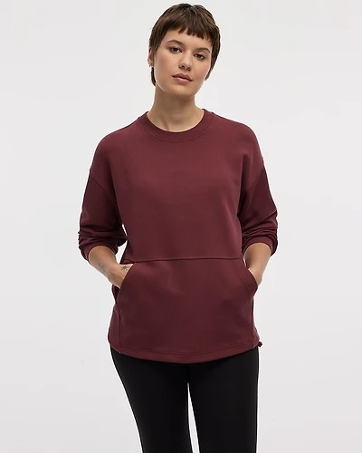Pull en tricot ottoman à manches longues et col rond