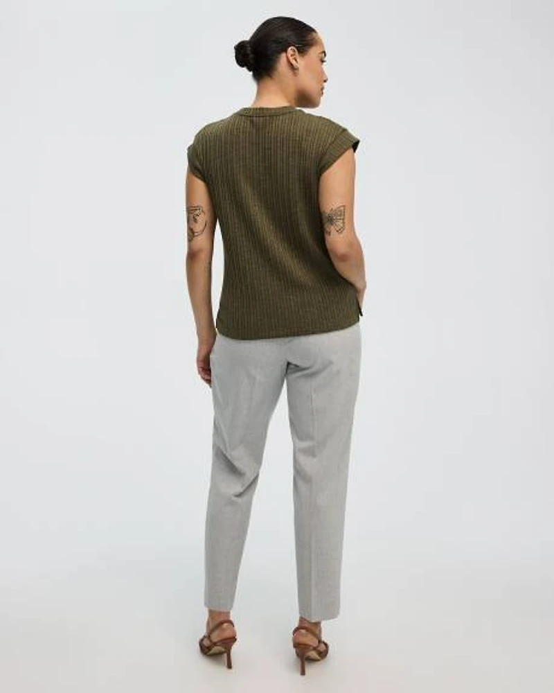 Extended-Sleeve Crew-Neck T-Shirt