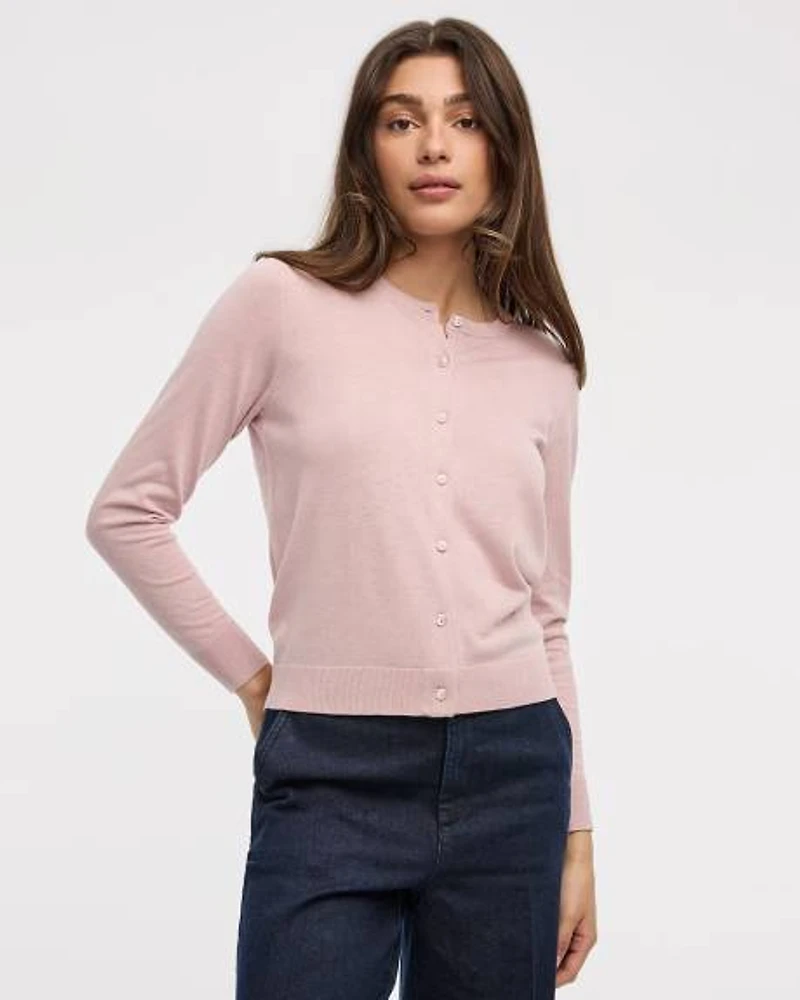 Crew-Neck Cardigan