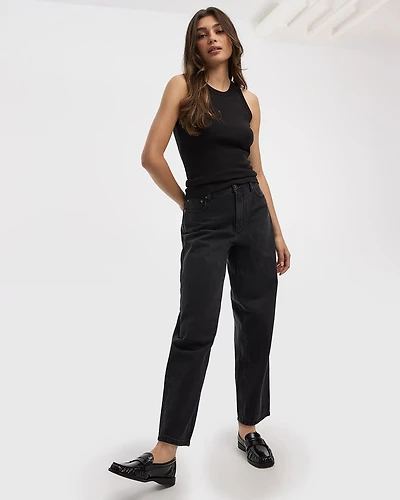 High-Rise Barrel Jeans