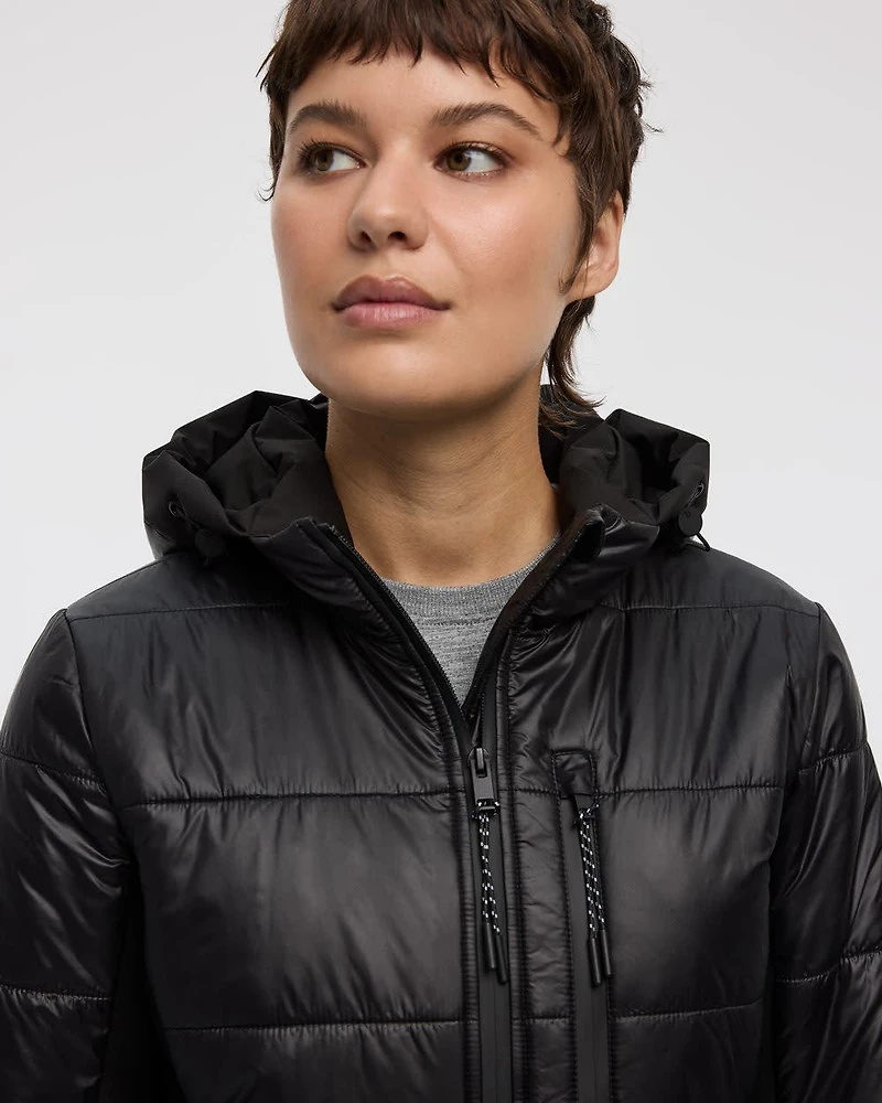 Manteau matelassé bimatière