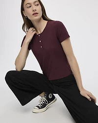 T-shirt côtelé henley