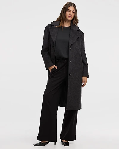 Loose Coat with Three-Button Closure