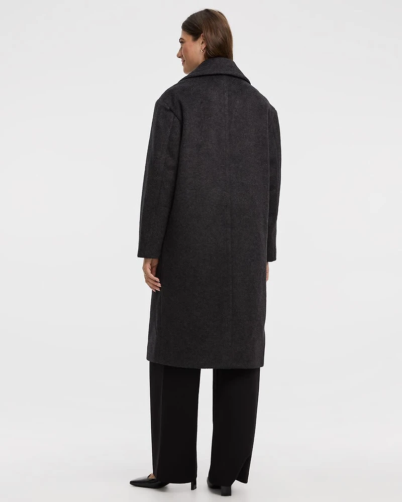 Loose Coat with Three-Button Closure