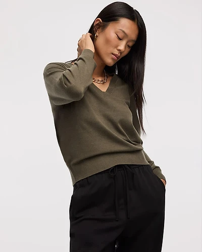 Long-Sleeve V-Neck Pullover