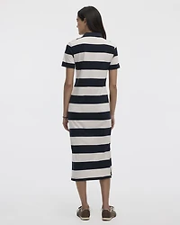 Striped Short-Sleeve Polo Dress