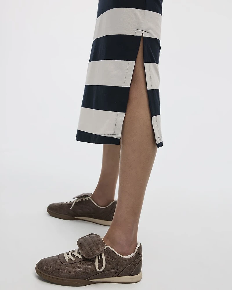 Striped Short-Sleeve Polo Dress