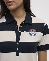Striped Short-Sleeve Polo Dress