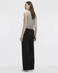 Wide-Leg High-Rise Pull-On Pant