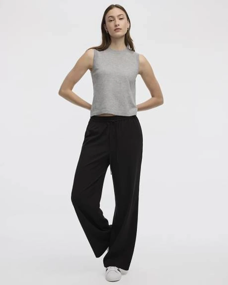 Wide-Leg High-Rise Pull-On Pant