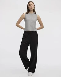 Wide-Leg High-Rise Pull-On Pant