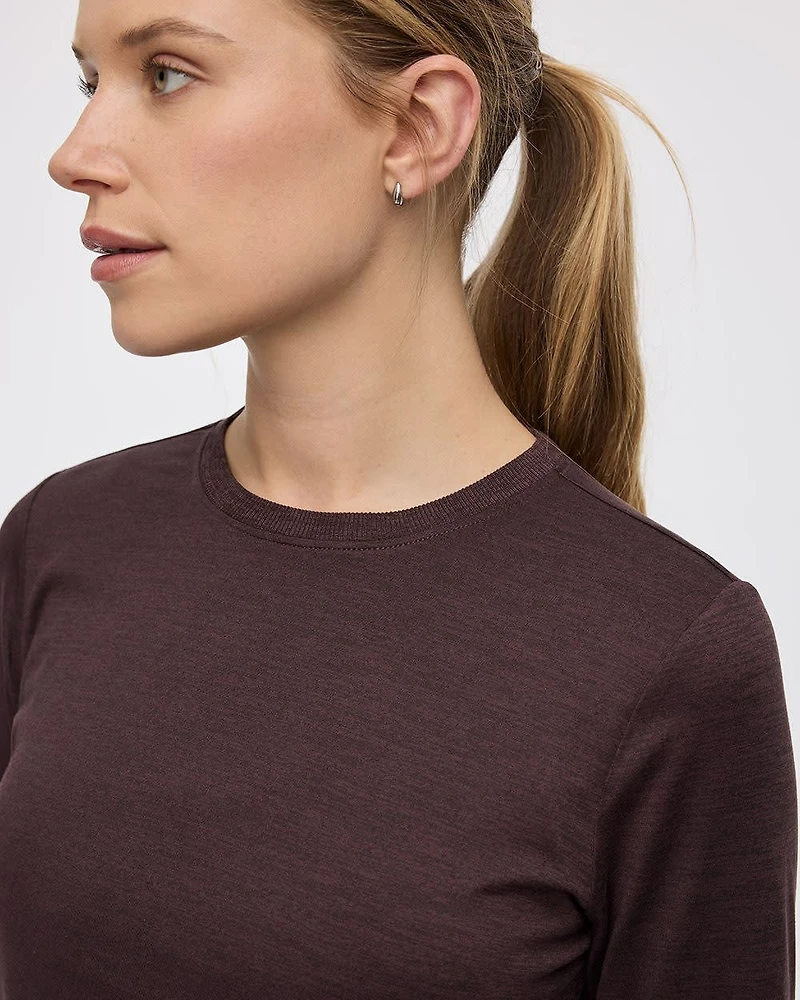 T-shirt à col rond et manches longues