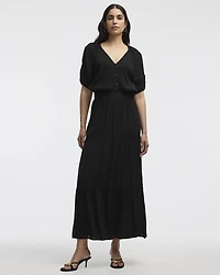 Pull-On Tiered Maxi Skirt