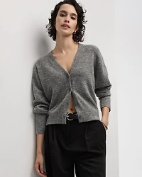 Cardigan avec strass à manches longues et col V