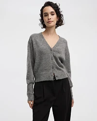 Cardigan avec strass à manches longues et col V