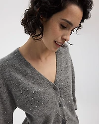 Cardigan avec strass à manches longues et col V
