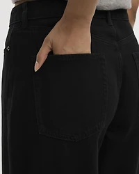 Jean à jambe large et taille haute