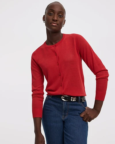 Crew-Neck Cardigan