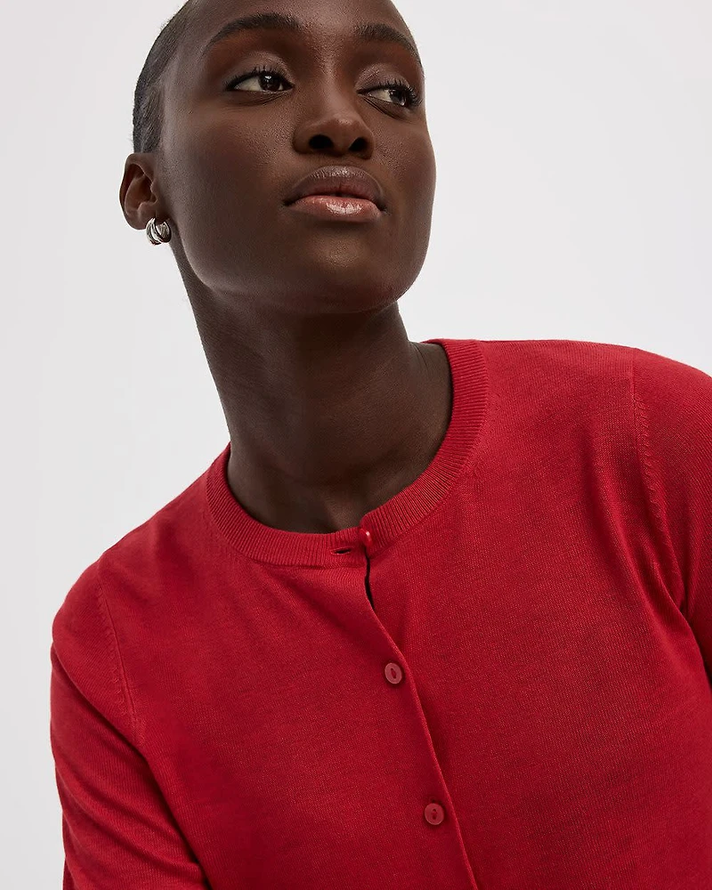 Crew-Neck Cardigan