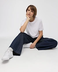 Wide-Leg Mid-Rise Denim Trousers