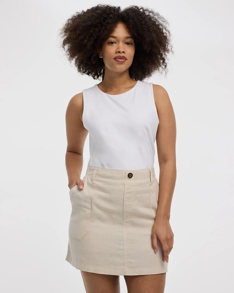Linen-Blend Skort