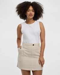 Linen-Blend Skort