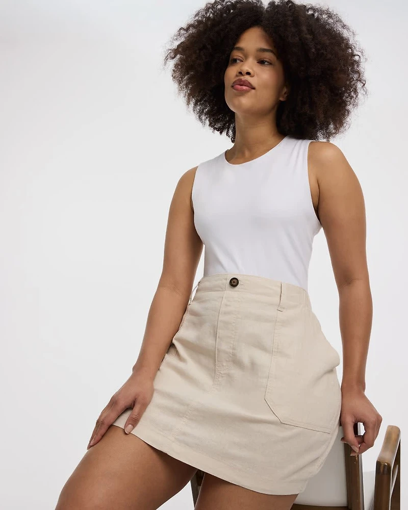 Linen-Blend Skort