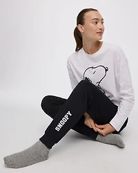 Ensemble pyjama Snoopy en coton à manches longues et jogger