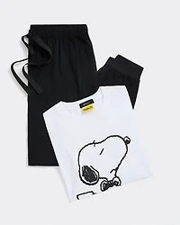 Ensemble pyjama Snoopy en coton à manches longues et jogger